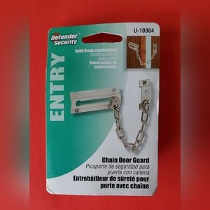 Defender Security Solid Brass Chain Door Guard